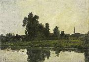 Paul Baum Landschaft am Fluss vor Gent Spain oil painting artist